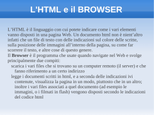 L`HTML e il BROWSER - Dott. Antonello Inglese Docente Università