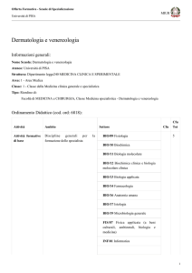 Ordinamento della Scuola di Dermatologia e venereologia