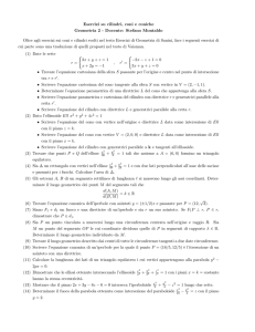 Esercizi su cilindri, coni e coniche Geometria 2