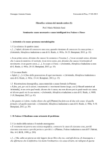 Filosofia e scienza del mondo antico (S) Prof. Maria Michela Sassi