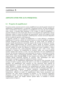 CAPITOLO 5 AMPLIFICATORI PER ALTA FREQUENZA 5.1 Progetto