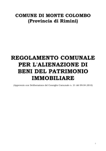 Regolamento per l`alienazione di beni del patrimonio immobiliare