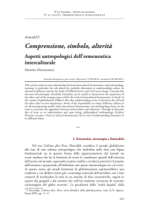 Comprensione, simbolo, alterità