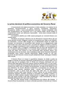 Politica economica Governo Renzi -aprile 2014