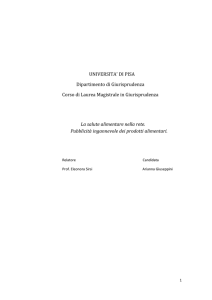 UNIVERSITA` DI PISA Dipartimento di Giurisprudenza Corso