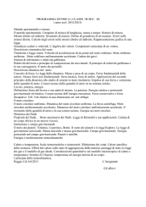 PROGRAMMA DI FISICA ( CLASSE III SEZ . B) ( anno scol. 2012