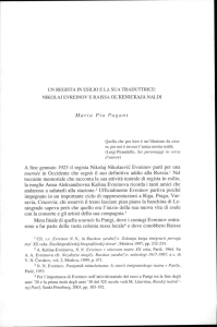 Maria Pia Pagani A fine gennaio 1925 il regista Nikolaj Nikolaevi`é