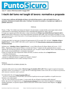 I rischi del fumo nei luoghi di lavoro: normativa e