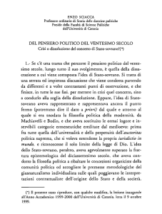 Sciacca E., Del pensiero politico del ventesimo secolo.