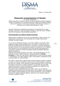 Riassunto presentazione al Senato