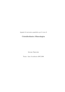 Cristallochimica Mineralogica - Classe dei corsi di laurea in Fisica