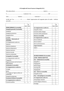 Al Consiglio del Corso di Laurea in Geografia (VO)