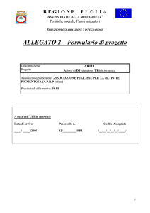 ALLEGATO 2 – Formulario di progetto