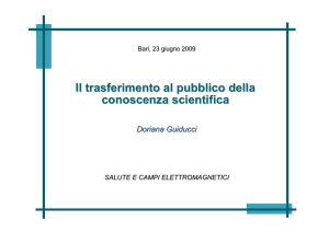 Il trasferimento al pubblico della conoscenza scientifica