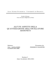 ALCUNI ASPETTI DELLA QUANTIZZAZIONE DELL`OSCILLATORE