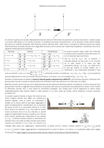 PRINCIPIO DI RELATIVITA` GALILEIANA Un evento è qualcosa che