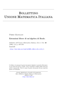 Estensioni libere di un`algebra di Boole.