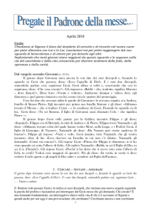 Aprile 2010 Dal vangelo secondo Giovanni (1, 35-51)