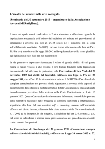 L`ascolto del minore nella crisi coniugale.