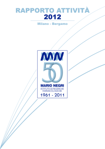 Rapporto annuale 2012 - Istituto di Ricerche Farmacologiche Mario