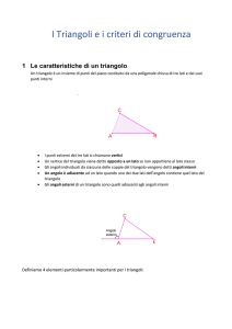 I Triangoli e i criteri di congruenza