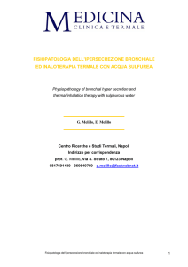 fisiopatologia dell`ipersecrezione bronchiale ed inaloterapia termale