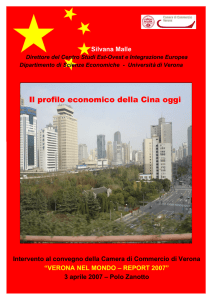 Il profilo economico della Cina oggi.