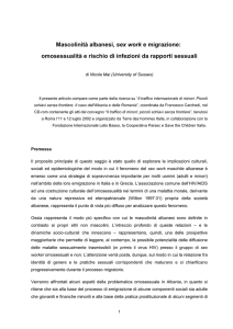 Mascolinità albanesi, sex work e migrazione: omosessualità e