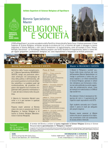 Biennio Specialistico Master - Pontificia Università della Santa Croce