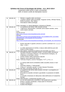 Syllabus del Corso di Sociologia del diritto - A.A. 2013