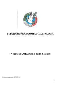 STATUTO FEDERAZIONE COLOMBOFILA ITALIANA Approvato dal