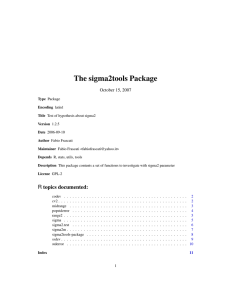 The sigma2tools Package - ftp @ uni