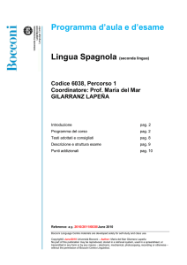 Programma d`aula e d`esame Lingua Spagnola (seconda lingua)