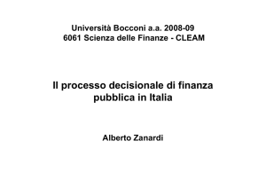 Il processo decisionale di finanza pubblica in Italia
