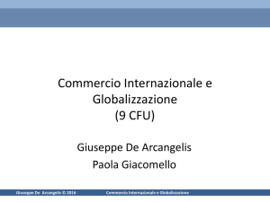 Commercio Internazionale e Globalizzazione (9 CFU)