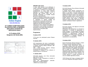 www.ibs-italy.org 27° CORSO DI METODOLOGIA STATISTICA PER