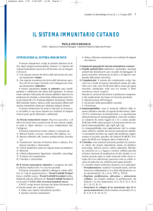 il sistema immunitario cutaneo