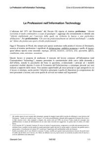 Le Professioni nell`Information Technology