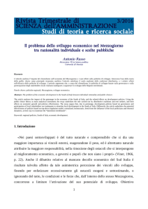 Il problema dello sviluppo economico nel Mezzogiorno tra