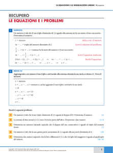 Le equazioni e i problemi - Zanichelli online per la scuola
