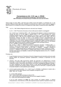 Convenzione Art.14 D.Lgs. 276.03