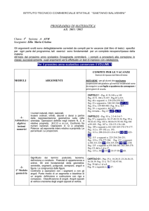 programma di matematica