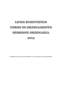LICEO SCIENTIFICO CORSO DI ORDINAMENTO SESSIONE