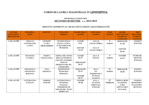 Orario provvisorio II semestre a.a. 2014-15