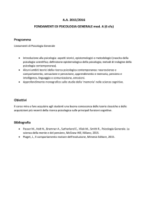 Programma Fondamenti di Psicologia generale mod. B a.a. 2015-16
