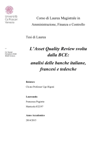 L`Asset Quality Review svolta dalla BCE: analisi delle banche