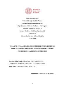 Sede Amministrativa: Università degli studi di Padova Facoltà di