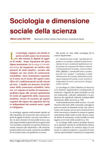 Sociologia e dimensione sociale della scienza