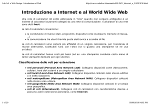 Introduzione a Internet e al World Wide Web