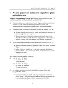 7 Processi generali di mutamento linguistico: gram